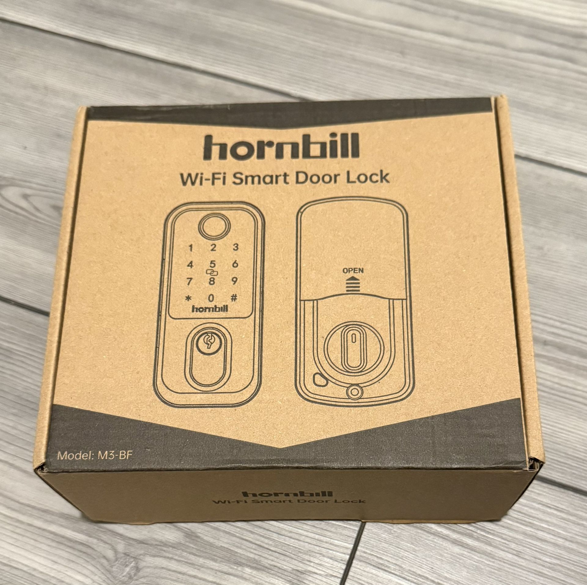 Horn Bill - Door Lock - Wi-Fi Lock, Fingerprint, Remote, 2 Keys, 2 Fobs,