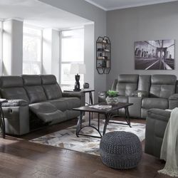 Jesolo Dark Gray Reclining Living Room Set (  sectional couch sofa loveseat recliner options
