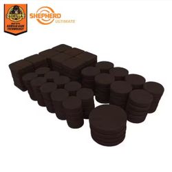 Shepherd Ultimate Assorted Brown Self-Adhesive Furniture Sliders, Felt Pads Value Pack with Gorilla Glue Technology (134-Piece)