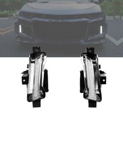 Fits 16-24 Chevy Camaro ZL1 2PCS DRL Fog Lights Front Bumper Driving Lamps Clear