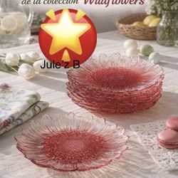 Set De 8 Platos Medianos Wildflower Nuevos En Su Caja 