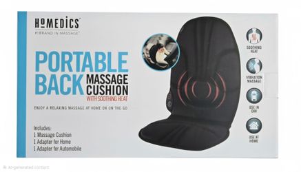 Homedics Portable Heating and Vibrating Back Massage Cushion
Portable Massage Cushion Adjustable Intensity