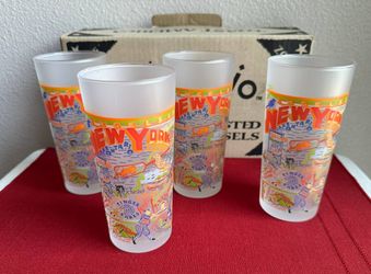 NEW New York Frosted Glassware (set of 4), 15 oz.
