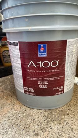 5 Gallons Sherwin Williams A-100 low sheen exterior paint