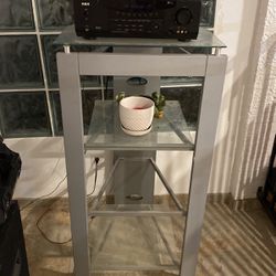 Glass Stereo Shelf With Receiver