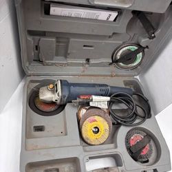 RYOBI AG451 4.5 in Corded Angle Grinder With Extras & Case