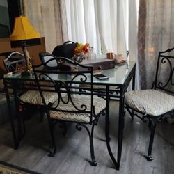 Moving Sale: 5-Piece Iron Dining Set – Only $250!