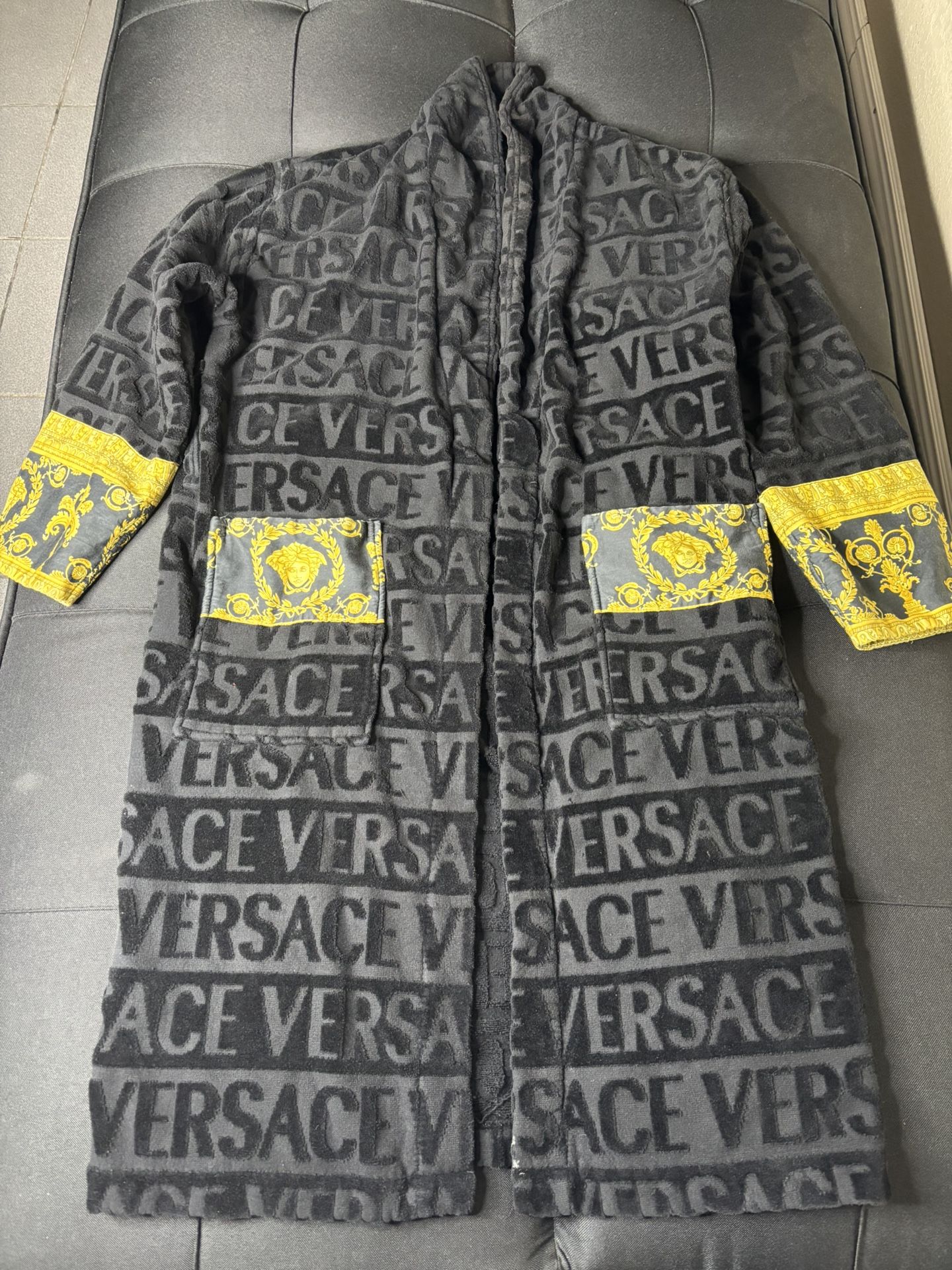 Versace Robe Black And Gold