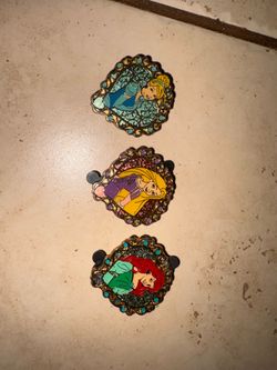 Disneyland Princess Pins (Ariel, Cinderella, and Rapunzel)
