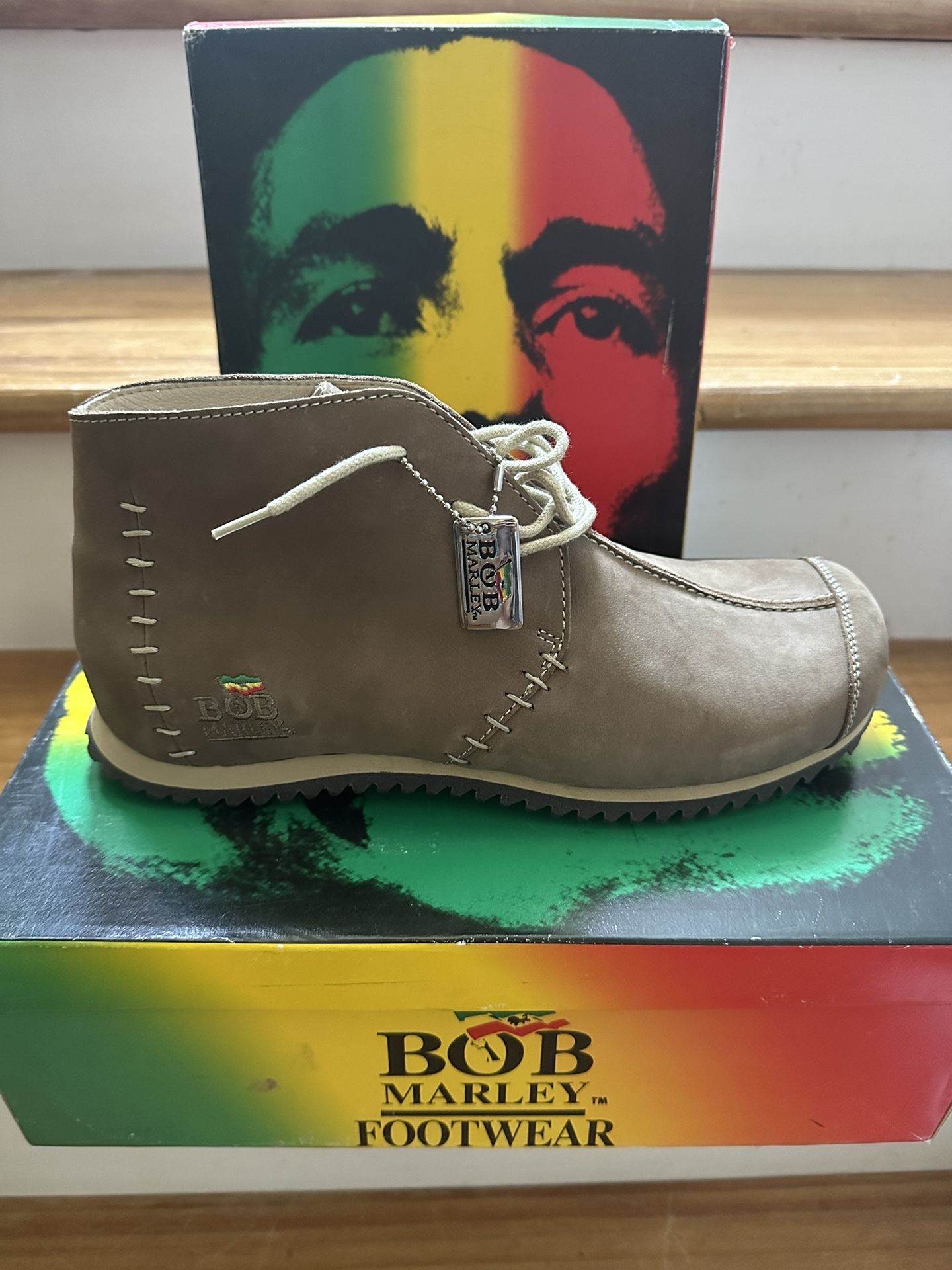 BOB MARLEY FOOTWEAR. Men's shoes. Brown suede. Brand new in box. Size 9.5. Pickup only at the IKEA Atlanta.