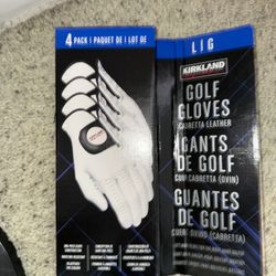 4 Pack Kirkland Golf Gloves Large