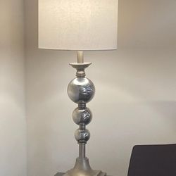 Unique Table Lamp With 2 Colored Balloons Base Matte Gold And Mirrored Silver H30"