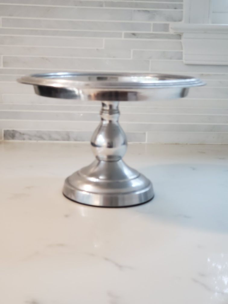 Pedestal Candle Holder Cake Stand Platter for Home Staging 10" Round x 6.5" High