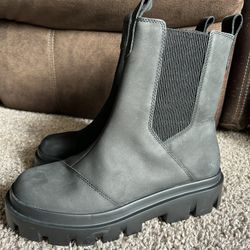 TOMS Rowan Leather Boots – Black, Women’s 8 (Like New)