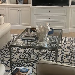 Nickle And Glass Coffee Table