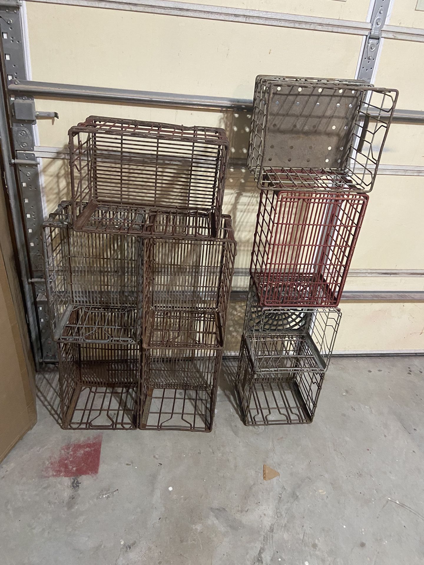 Old Metal Milk Crates