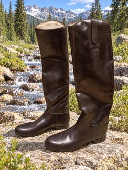 Tall Black Leather Riding Boots