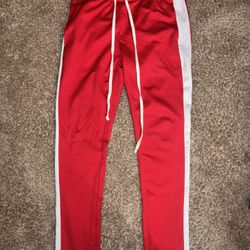 EPTM TRACK PANTS-RED/WHITE