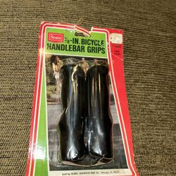 Vintage New Old SEARS Bicycle Handlebar Grips Black 