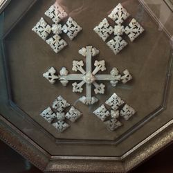 Mother Of Pearl Inlay Octagon Wall Hanging/table Top