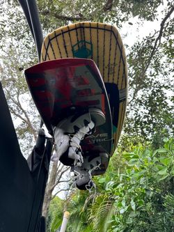 Krypt Triple Combo Tower Rack w/ surfboard and wakeboard