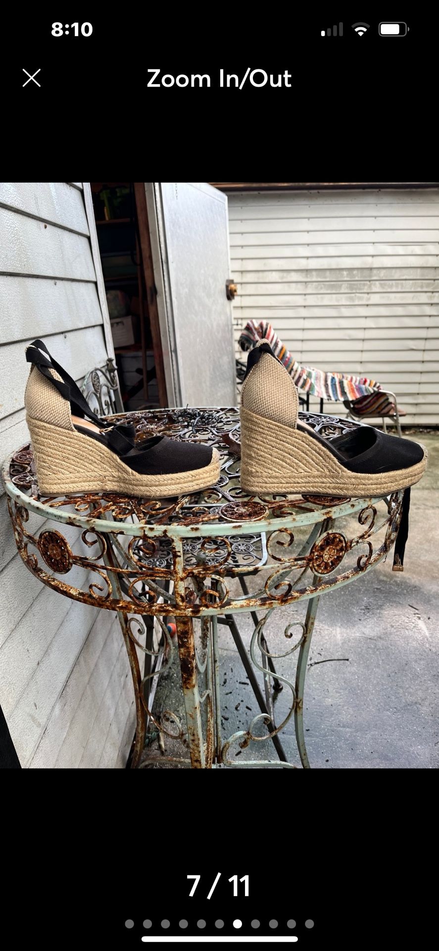 Women’s wedge shoe straps up the leg