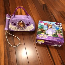 2 Items! Sofia The First Sing-Along Boombox And 3-D Puzzle