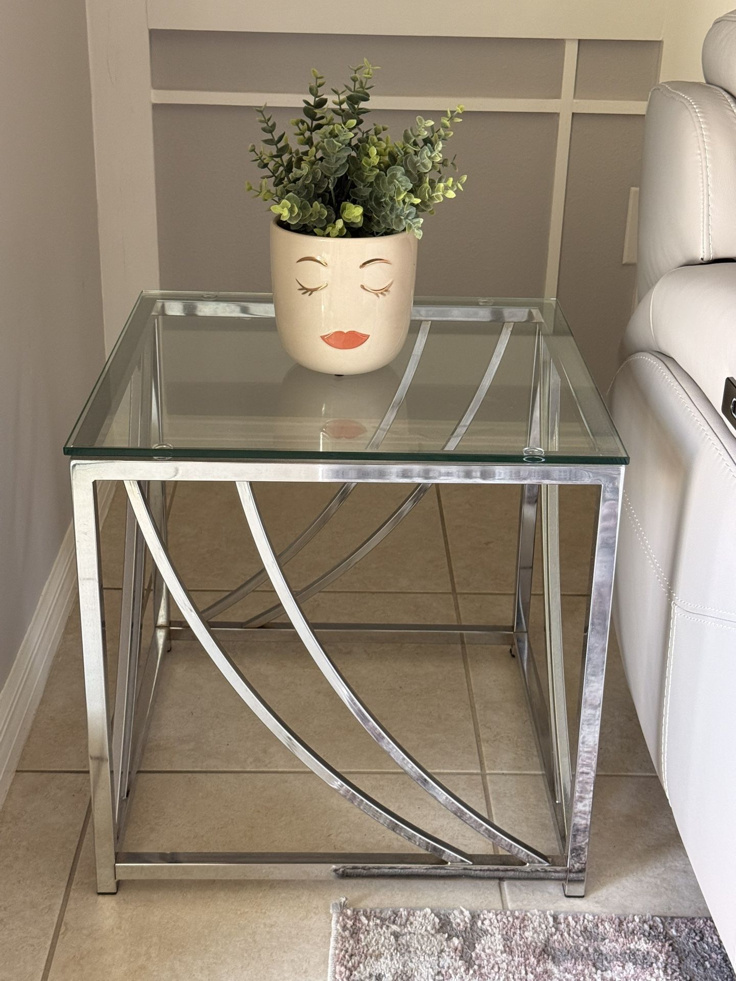 Merkle Glass Top Square End Table Accents