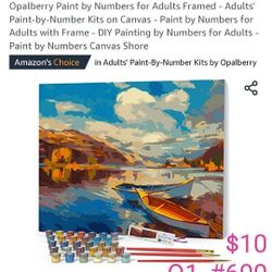 Opalberry Paint by Numbers for Adults Framed - Adults' Paint-by-Number Kits on Canvas - Paint by Numbers for Adults with Frame - DIY Painting by Numbe