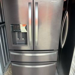 Whirlpool French 4 Door Refrigerator Black Stainless 