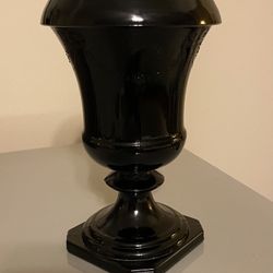 Antique Black Amethyst Glass Vase 