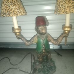 Vintage Monkey Bellhop Double Lamp