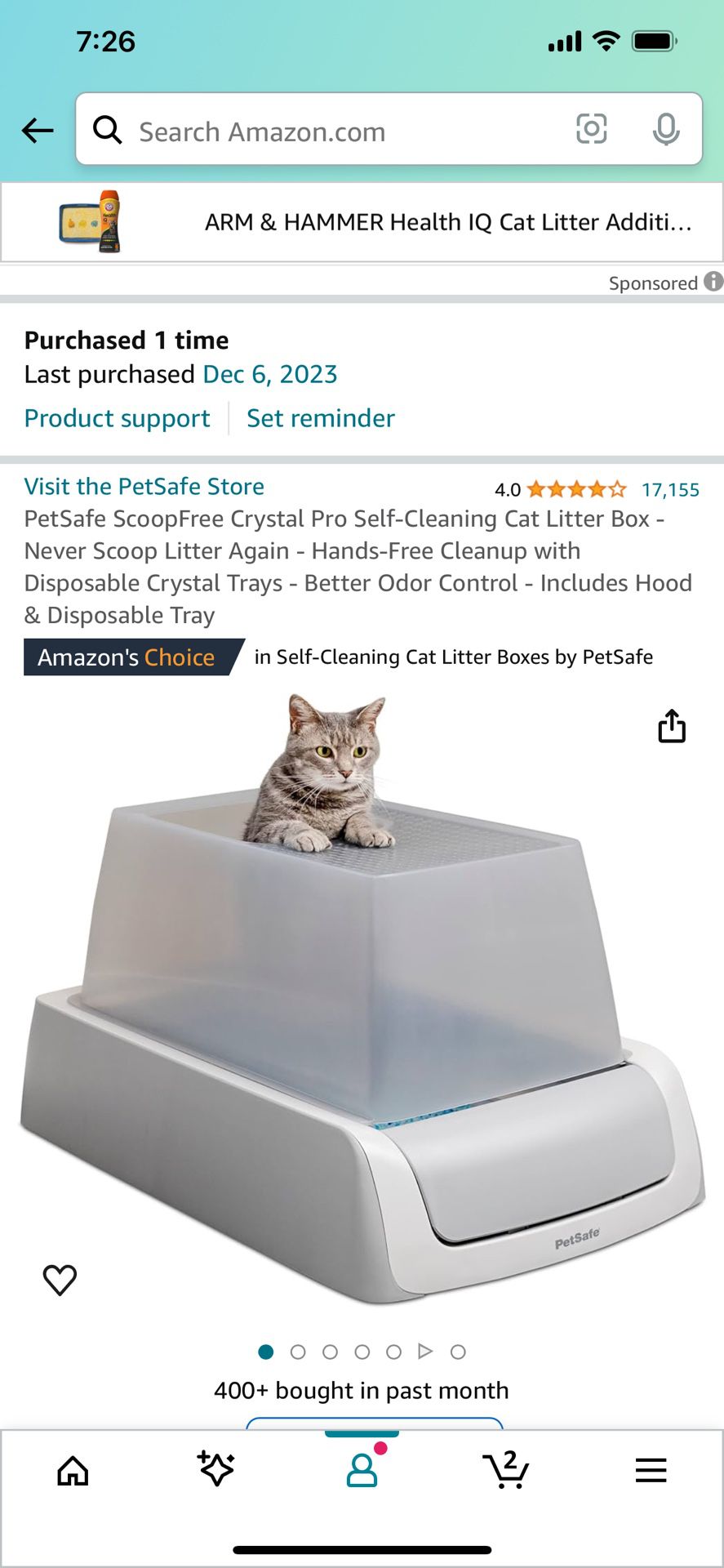 Automatic Scoop-Free Litter Box with Top Cover AND Reusable Steel Tray