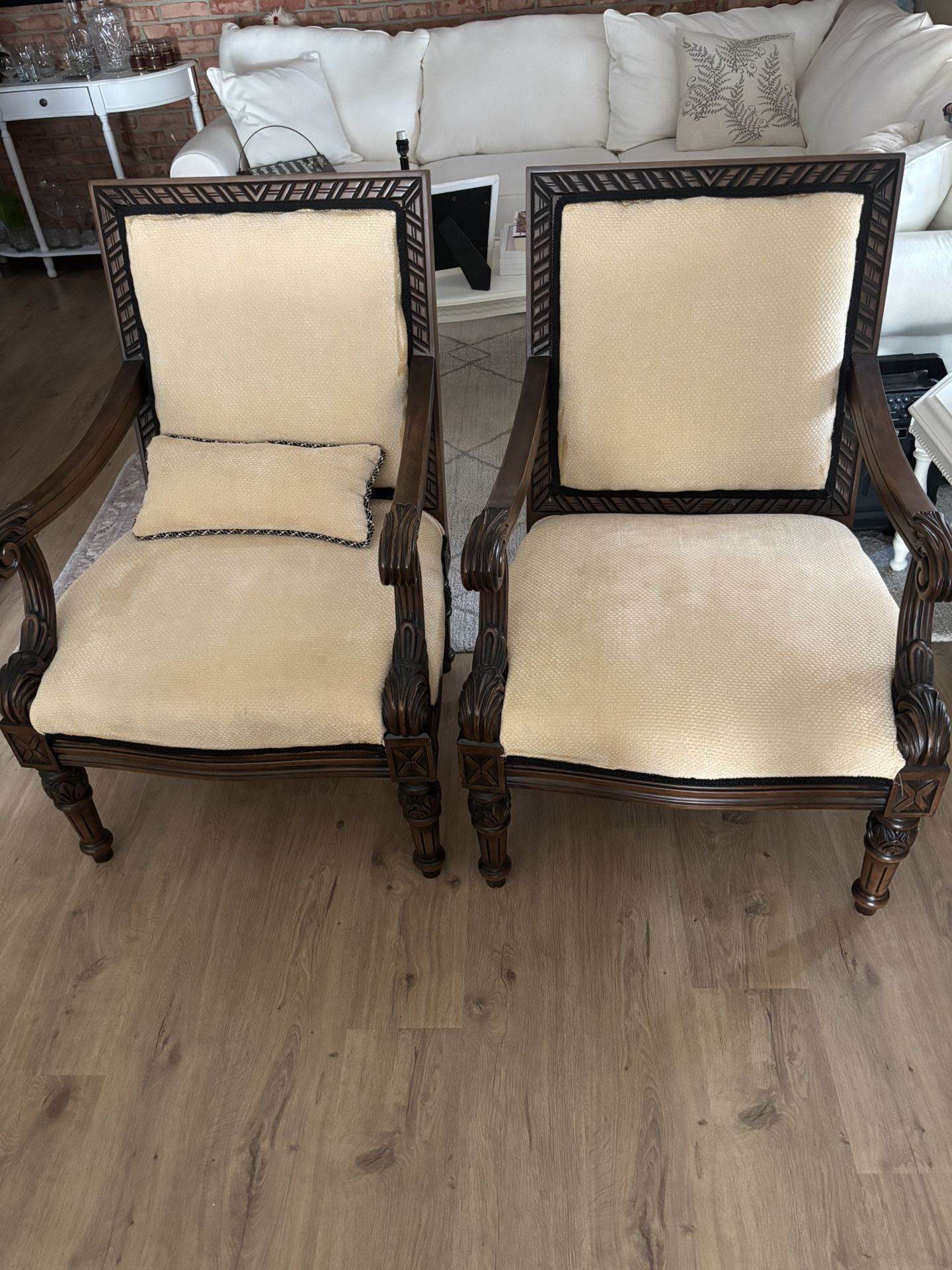 2 Beautiful Large Antique Arm Chairs
