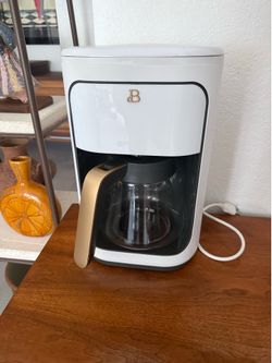 Beautiful 14-Cup Programmable Drip Coffee Maker with Touch-Activated Display, White by Drew Barrymore