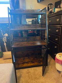 Furniture-Style Dog Crate with Shelves / Industrial Wood & Metal Kennel