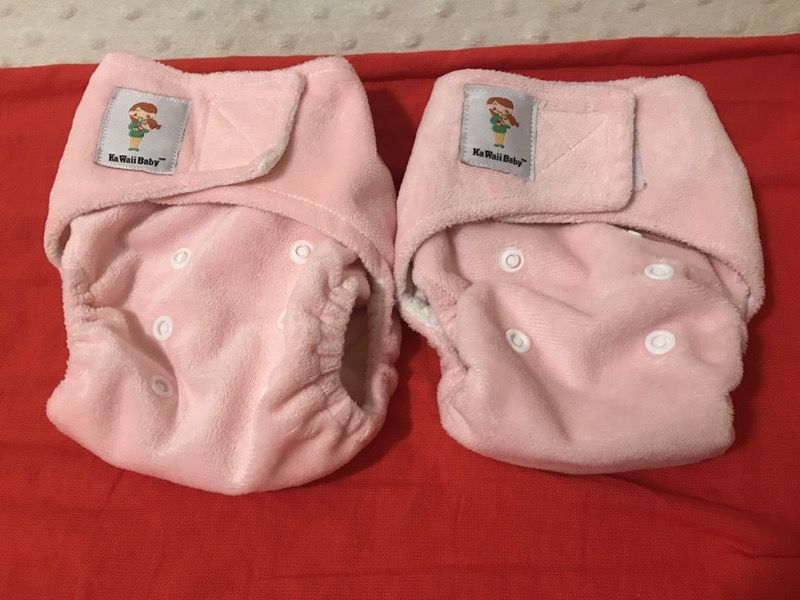 2 Kawaii baby cloth diapers newborn-23lbs pink