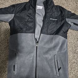 Columbia Gray & Black Full Zip Fleece Jacket Youth Medium 10/12