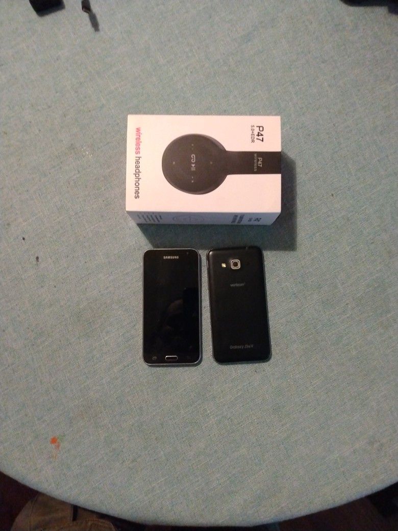 Samsung J36v.  A pair And.   New P47 Wireless Headphone