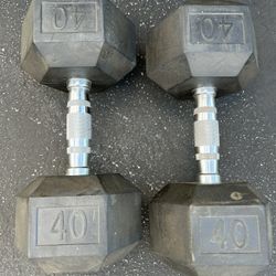 Pair Of 40lb Dumbbells 