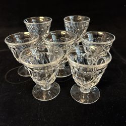 Fostoria Colony (5) Oyster Cocktail & (2) Wine Stems