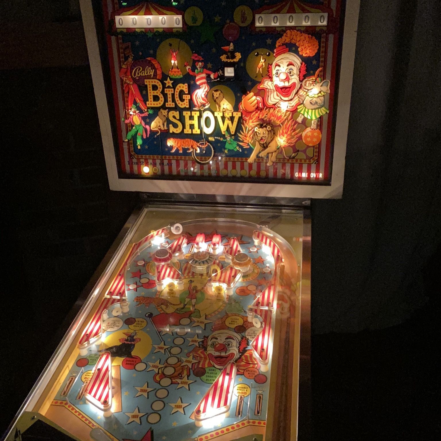 1974 “Big Show” Pinball Machine by Bally Manufacturing Co