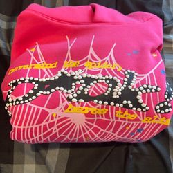 Sp5der Hoodie Pink Size Small