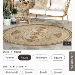 Round Jute Rug 6’7” x 6’7”