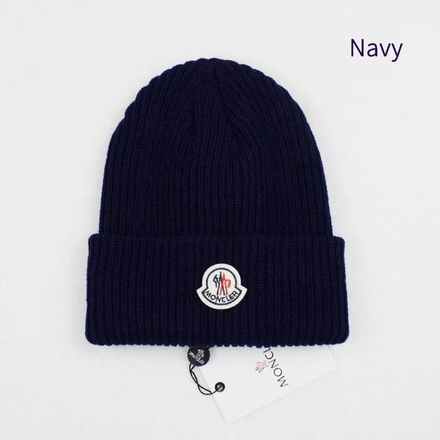MONCLER Navy Beanie Hat Unisex