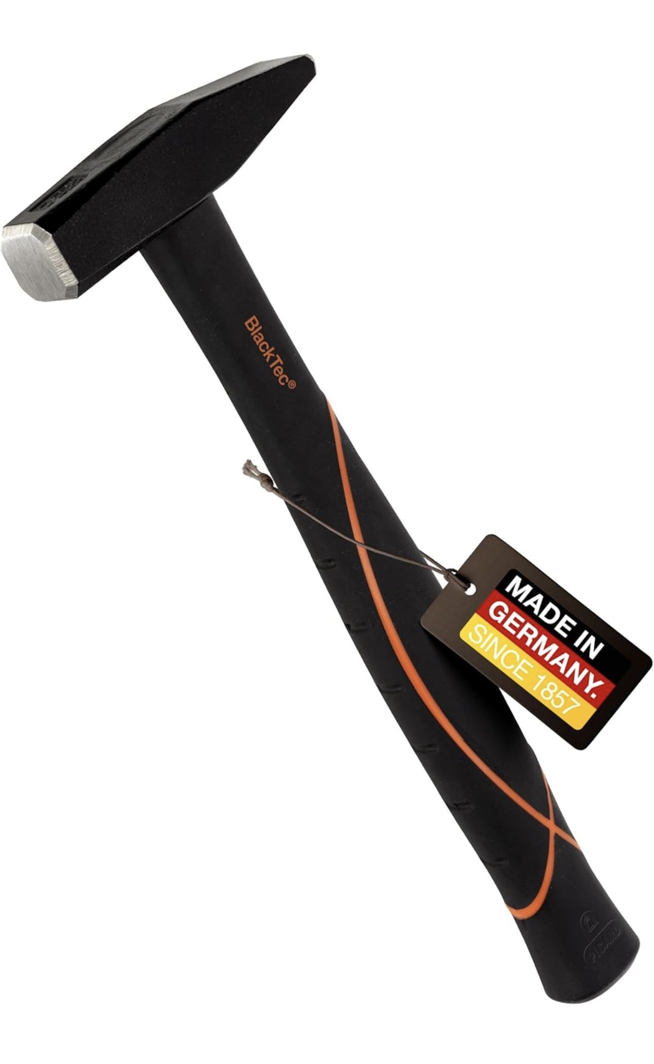 Picard Riveting Hammer BlackTec 300g - German Pattern, Cross Peen, Alloy Steel Head, Black Powder Coated, Low Vibration, Fiberglass Core Handle, Rubbe