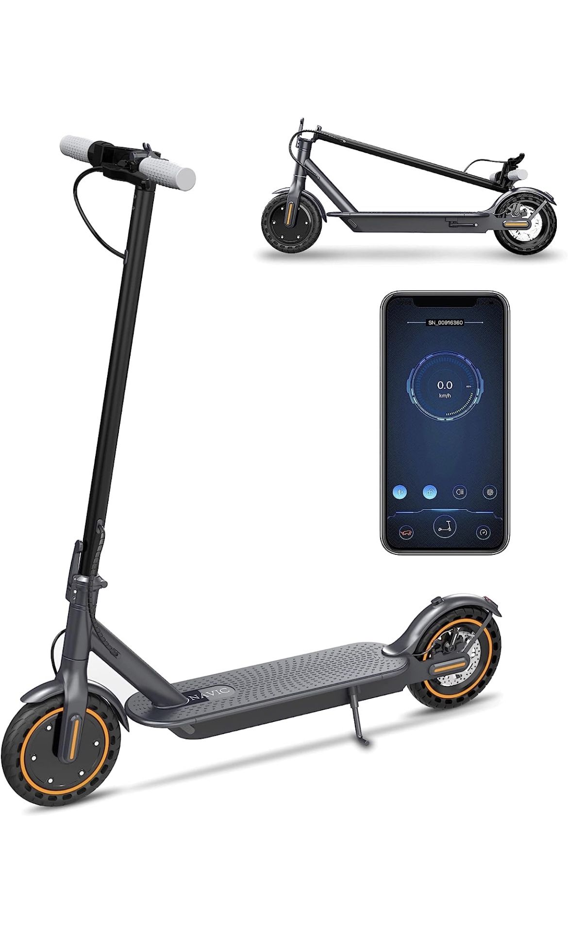 Electric Scooter - 8.5" Solid Tires, Quadruple Shock Absorption, Up to 19 Miles Long-Range, 19 Mph Top Speed, Portable Folding Commuting Scooter for A