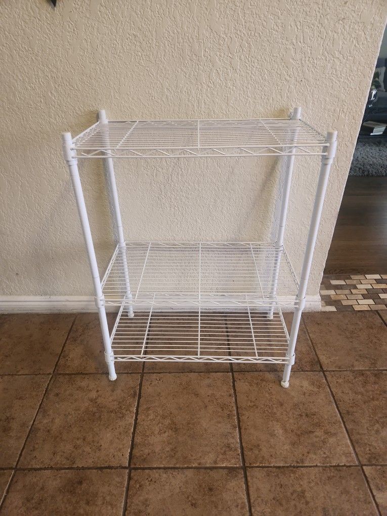 3 Tier White Metal Rack