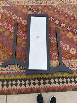 Floor Standing Jewelry Cabinet & Mirror