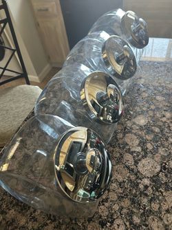4 Large glass cookie jars